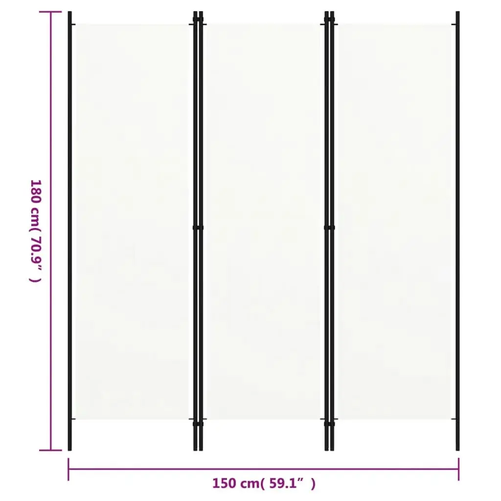 3-Panel Room Divider White 150x180 cm 320715