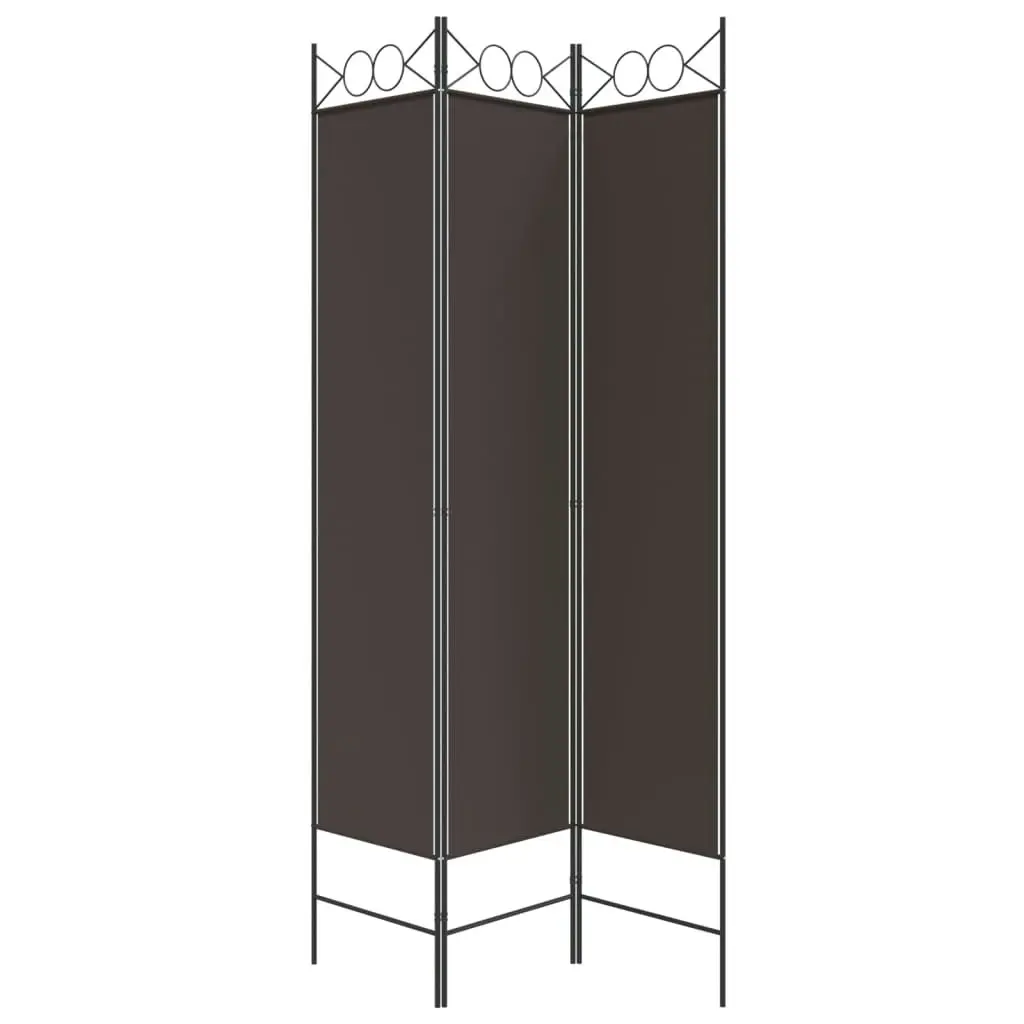 3-Panel Room Divider Brown 120x200 cm Fabric 350147