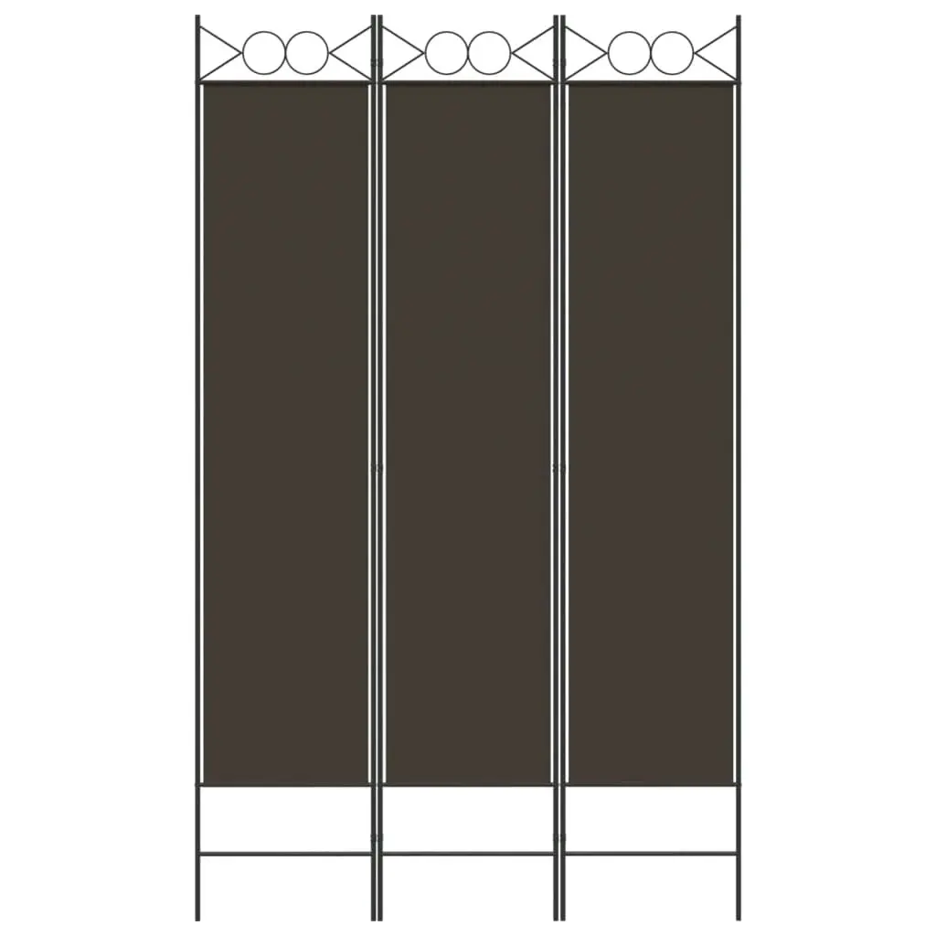 3-Panel Room Divider Brown 120x200 cm Fabric 350147