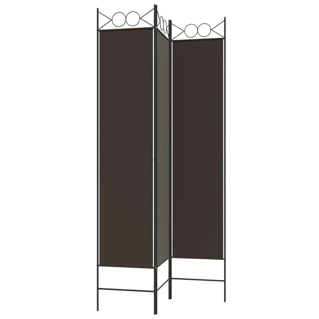 3-Panel Room Divider Brown 120x200 cm Fabric 350147