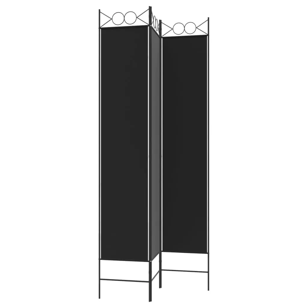 3-Panel Room Divider Black 120x220 cm Fabric 350165