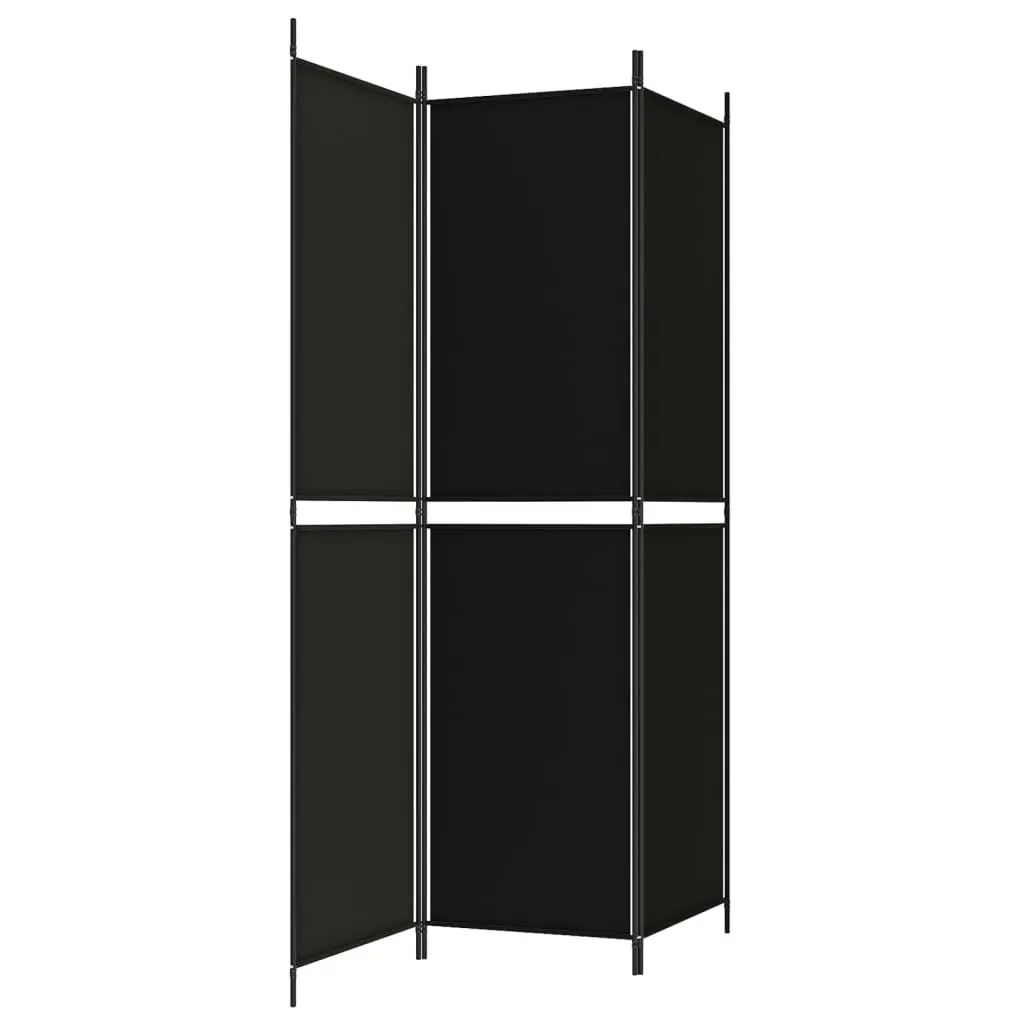 3-Panel Room Divider Black 150x200 cm Fabric 350229