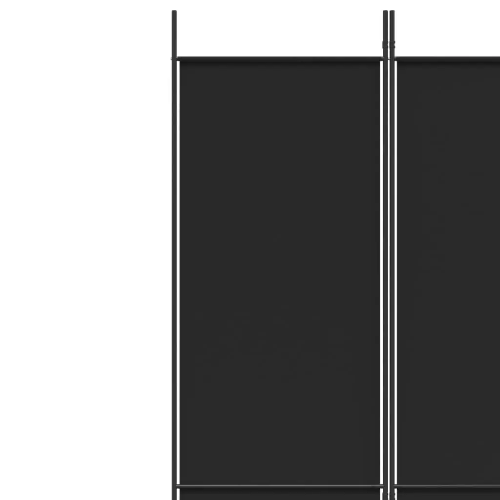 3-Panel Room Divider Black 150x220 cm Fabric 350197