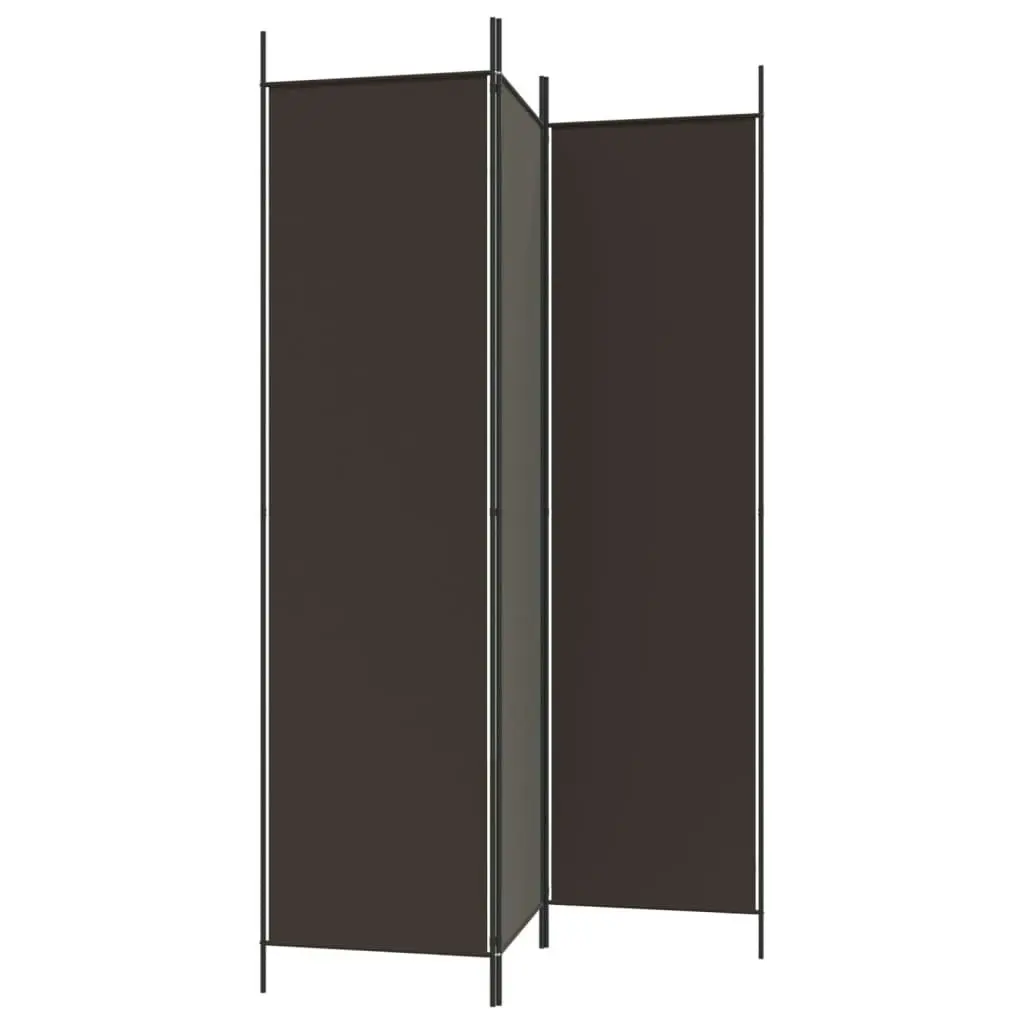 3-Panel Room Divider Brown 150x200 cm Fabric 350179