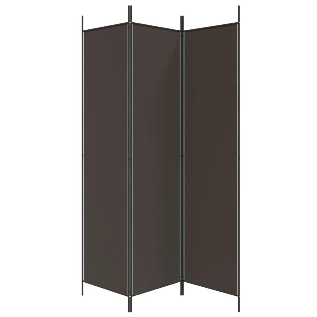 3-Panel Room Divider Brown 150x200 cm Fabric 350179