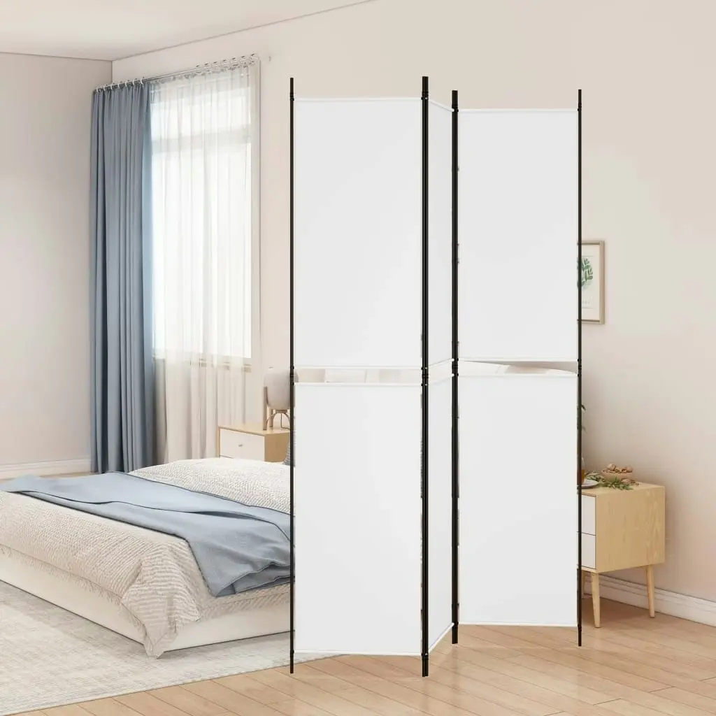 3-Panel Room Divider White 150x220 cm Fabric 350242