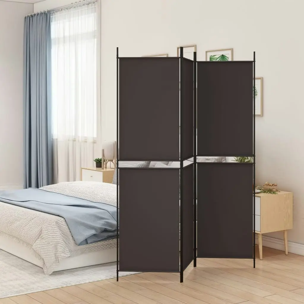 3-Panel Room Divider Brown 150x200 cm Fabric 350227