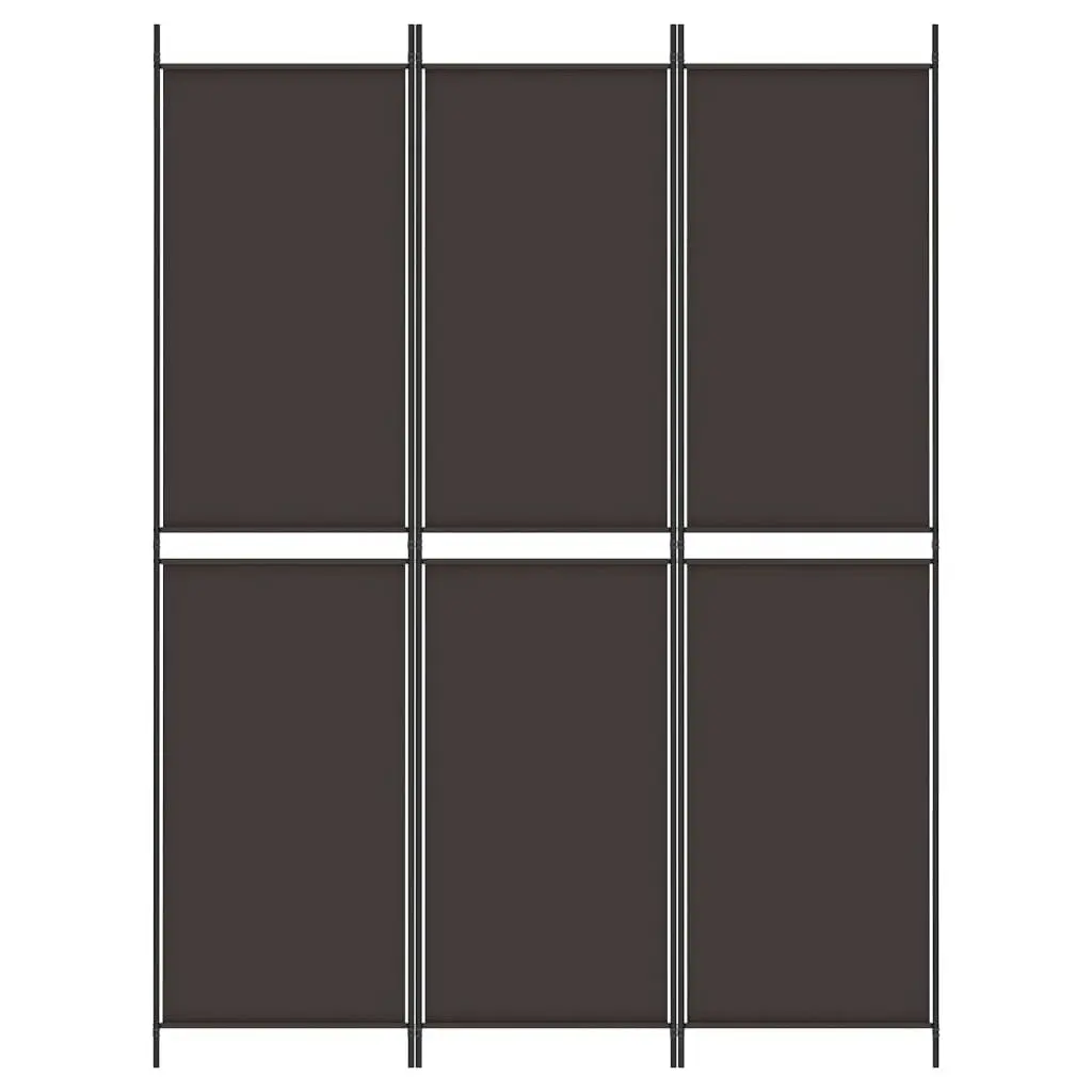 3-Panel Room Divider Brown 150x200 cm Fabric 350227