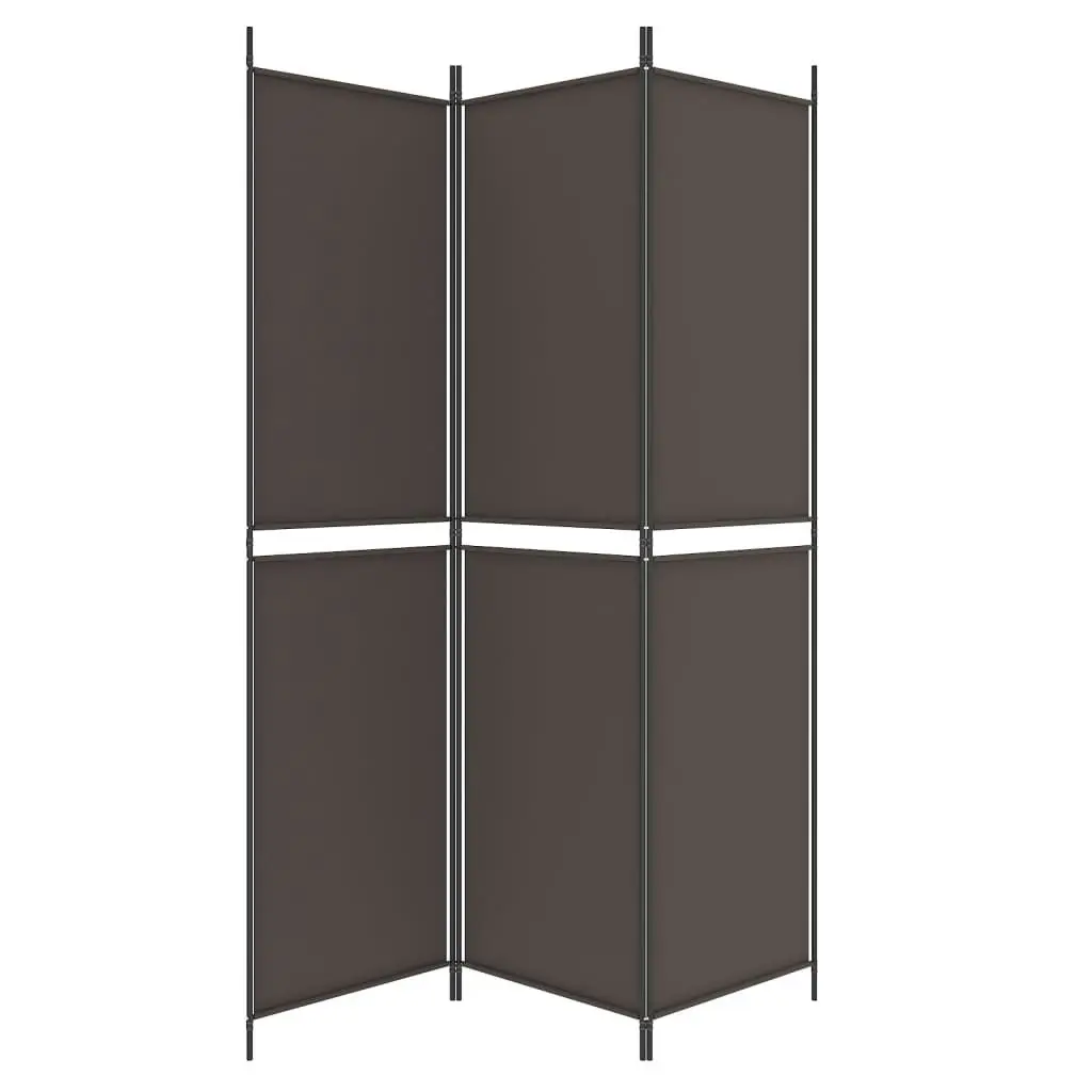 3-Panel Room Divider Brown 150x200 cm Fabric 350227