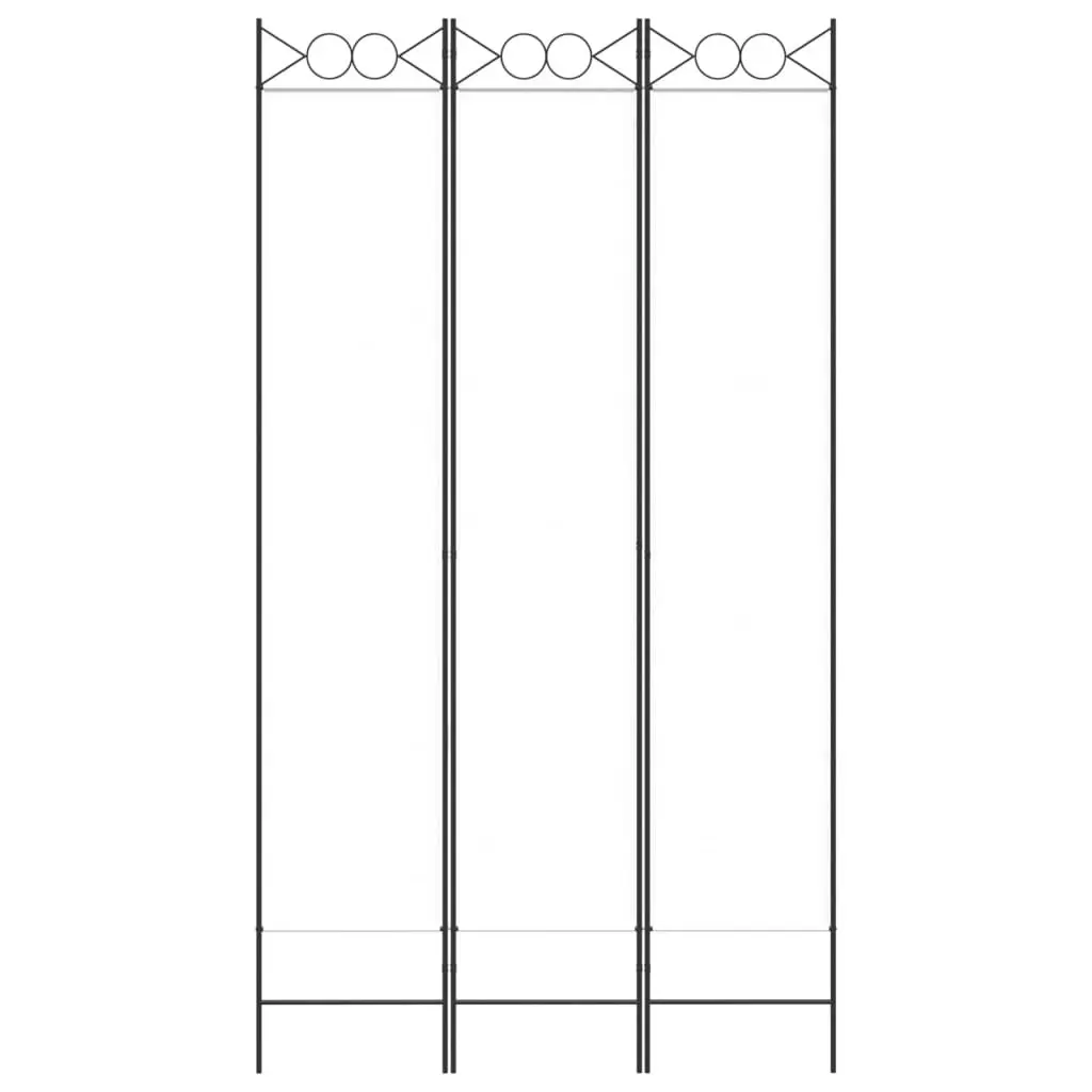 3-Panel Room Divider White 120x220 cm Fabric 350162