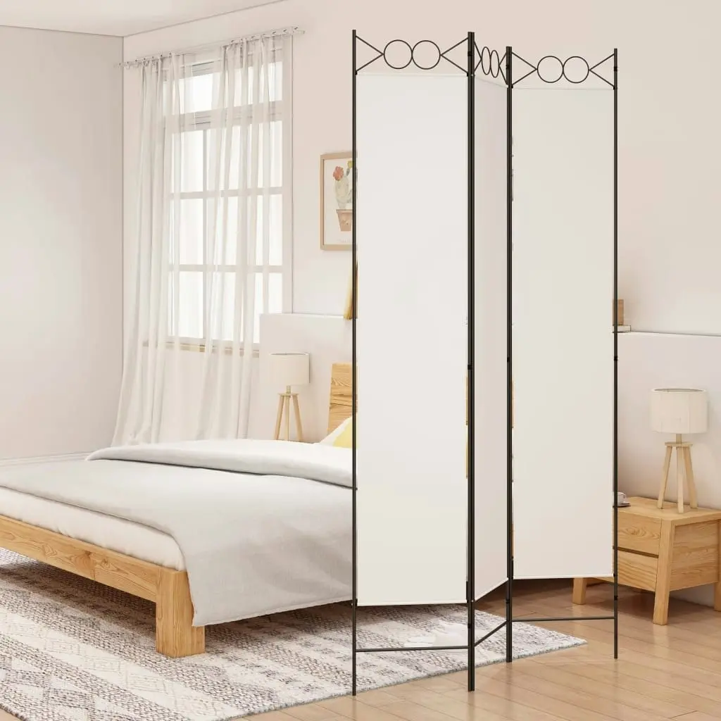 3-Panel Room Divider White 120x220 cm Fabric 350162