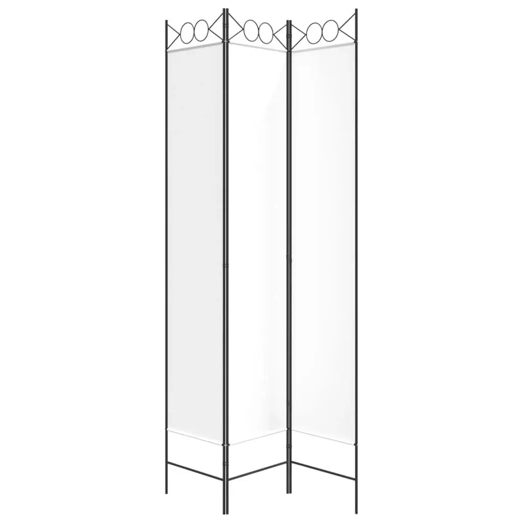 3-Panel Room Divider White 120x220 cm Fabric 350162