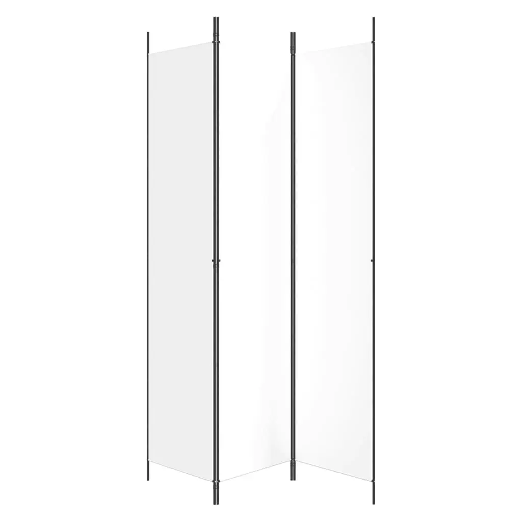 3-Panel Room Divider White 150x220 cm Fabric 350194