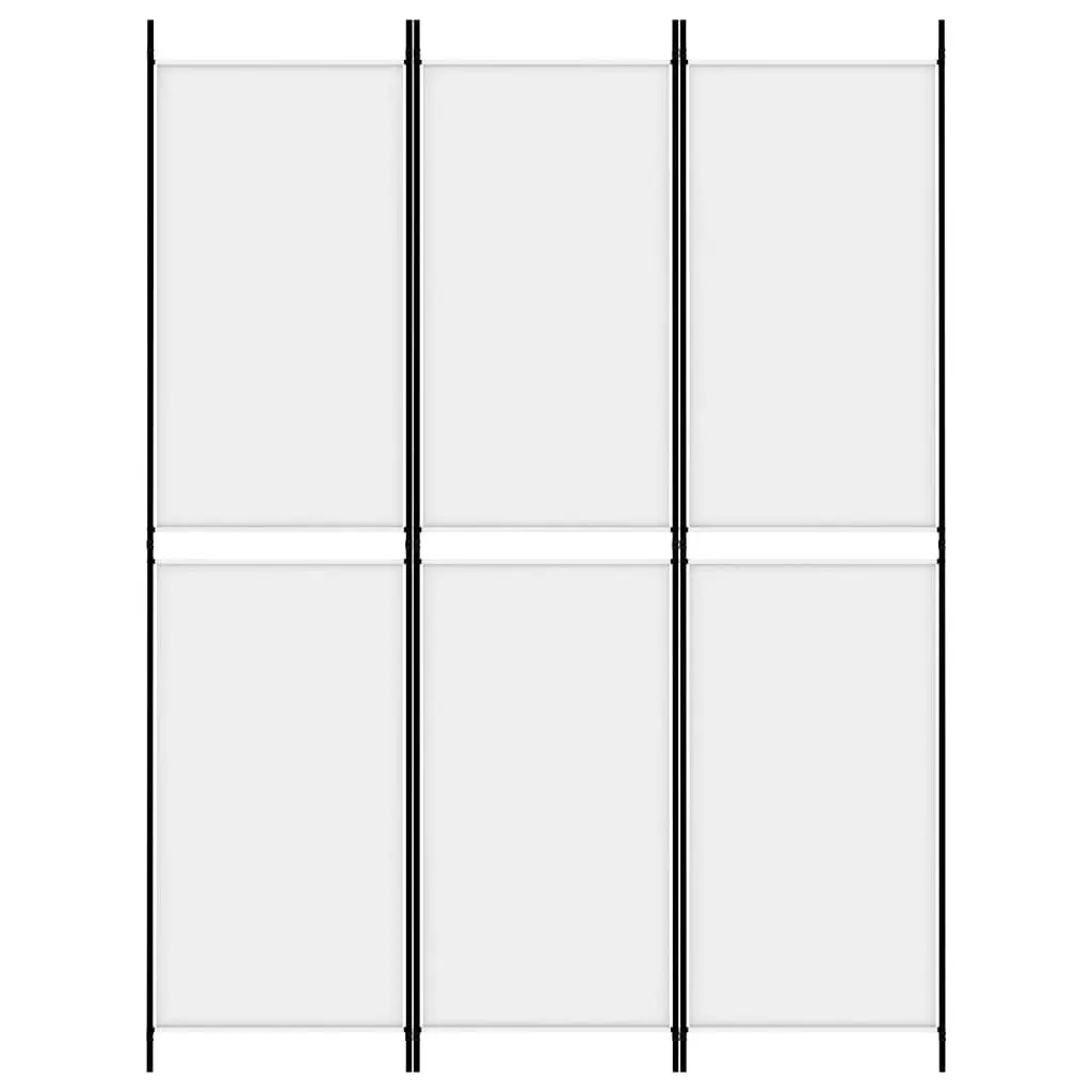 3-Panel Room Divider White 150x200 cm Fabric 350226