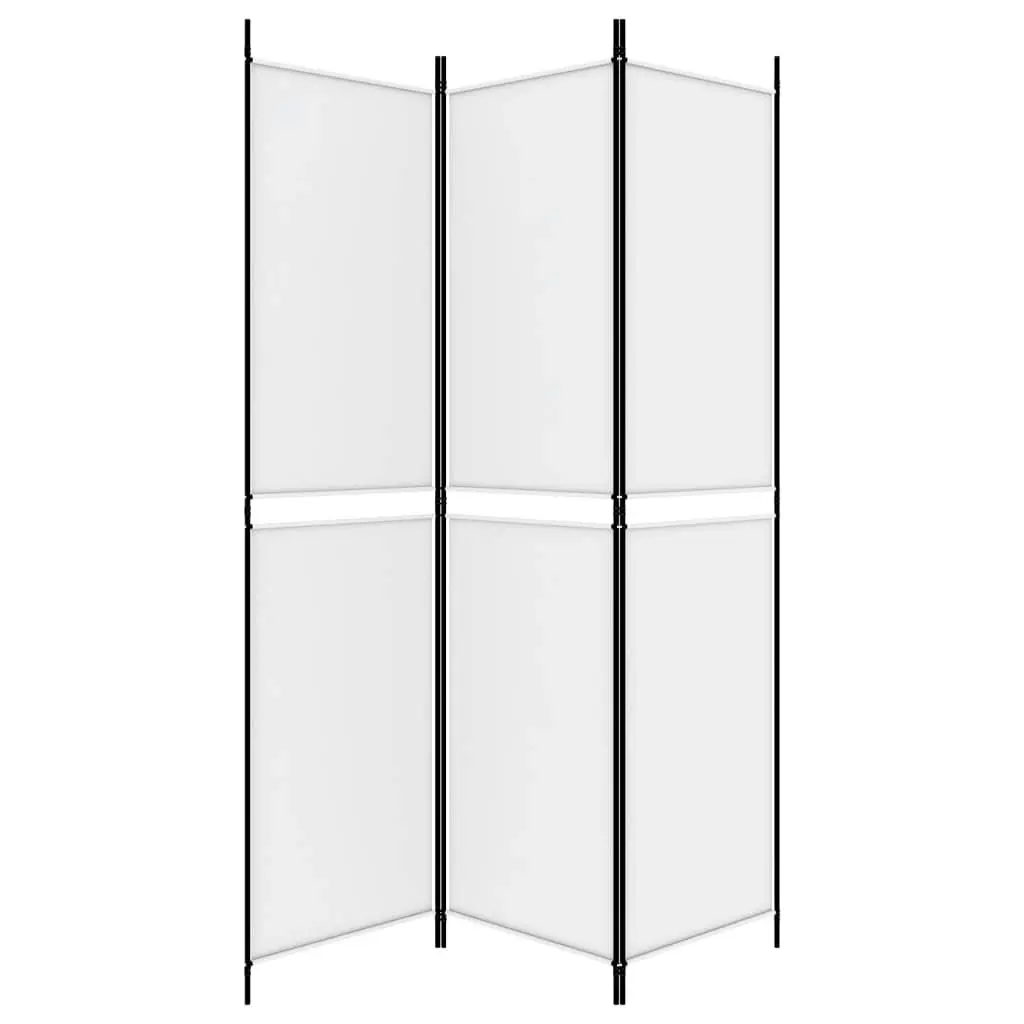 3-Panel Room Divider White 150x200 cm Fabric 350226