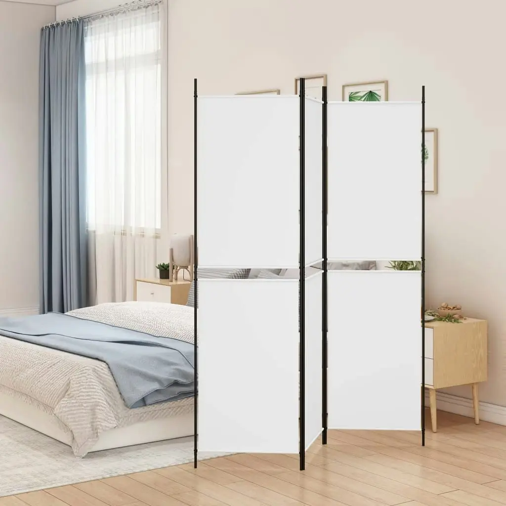 3-Panel Room Divider White 150x200 cm Fabric 350226