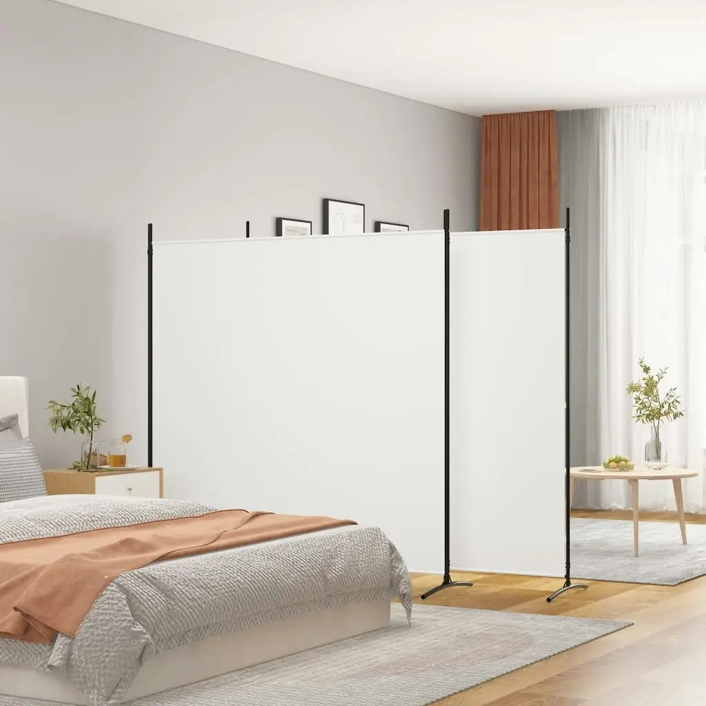 3-Panel Room Divider White 525x180 cm Fabric 350278