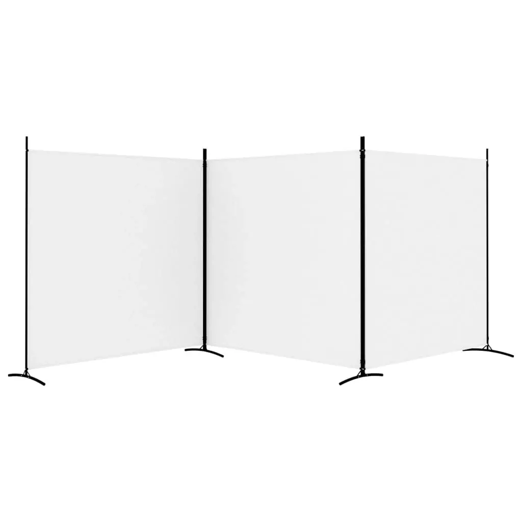 3-Panel Room Divider White 525x180 cm Fabric 350278