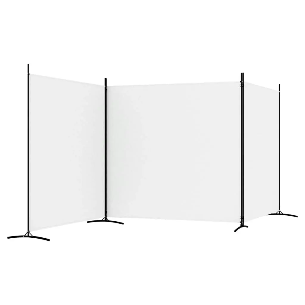 3-Panel Room Divider White 525x180 cm Fabric 350278