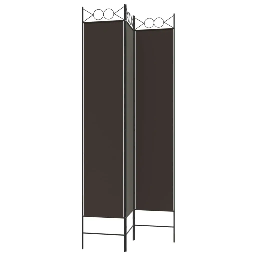 3-Panel Room Divider Brown 120x220 cm Fabric 350163