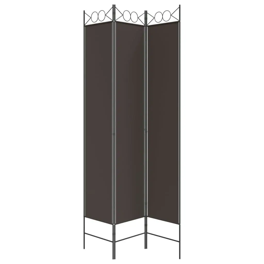 3-Panel Room Divider Brown 120x220 cm Fabric 350163