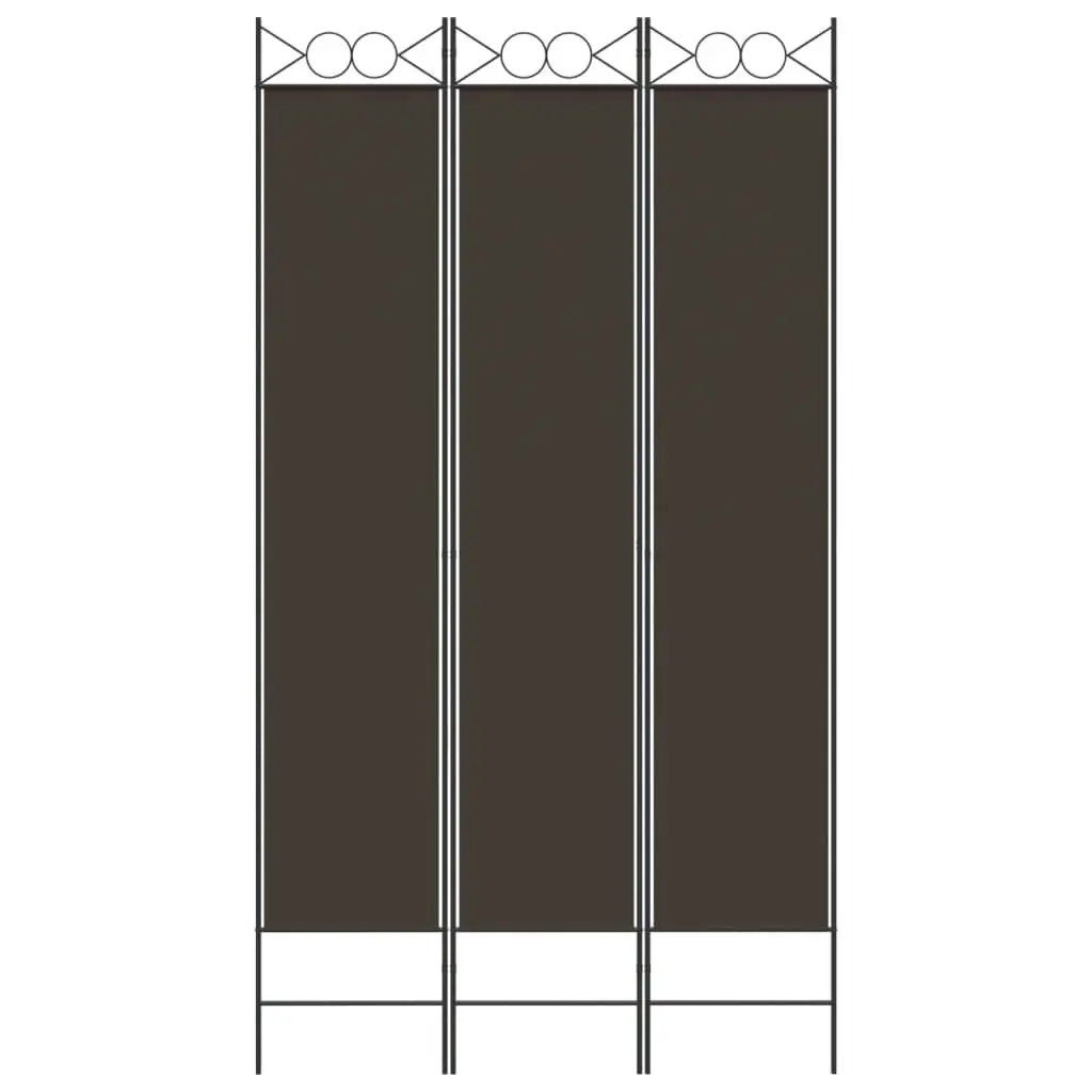 3-Panel Room Divider Brown 120x220 cm Fabric 350163