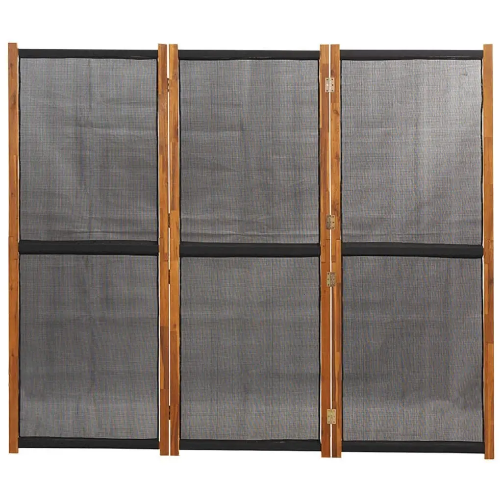 3-Panel Room Divider Black 210x180 cm 319179