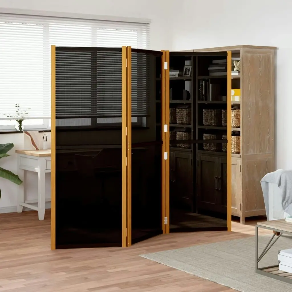 3-Panel Room Divider Black 210x180 cm 319179