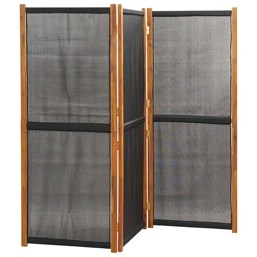 3-Panel Room Divider Black 210x180 cm 319179