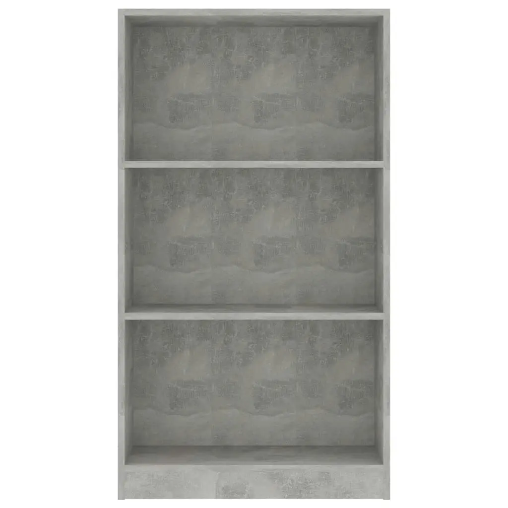 3-Tier Book Cabinet Concrete Grey 60x24x109 cm Engineered Wood 800868