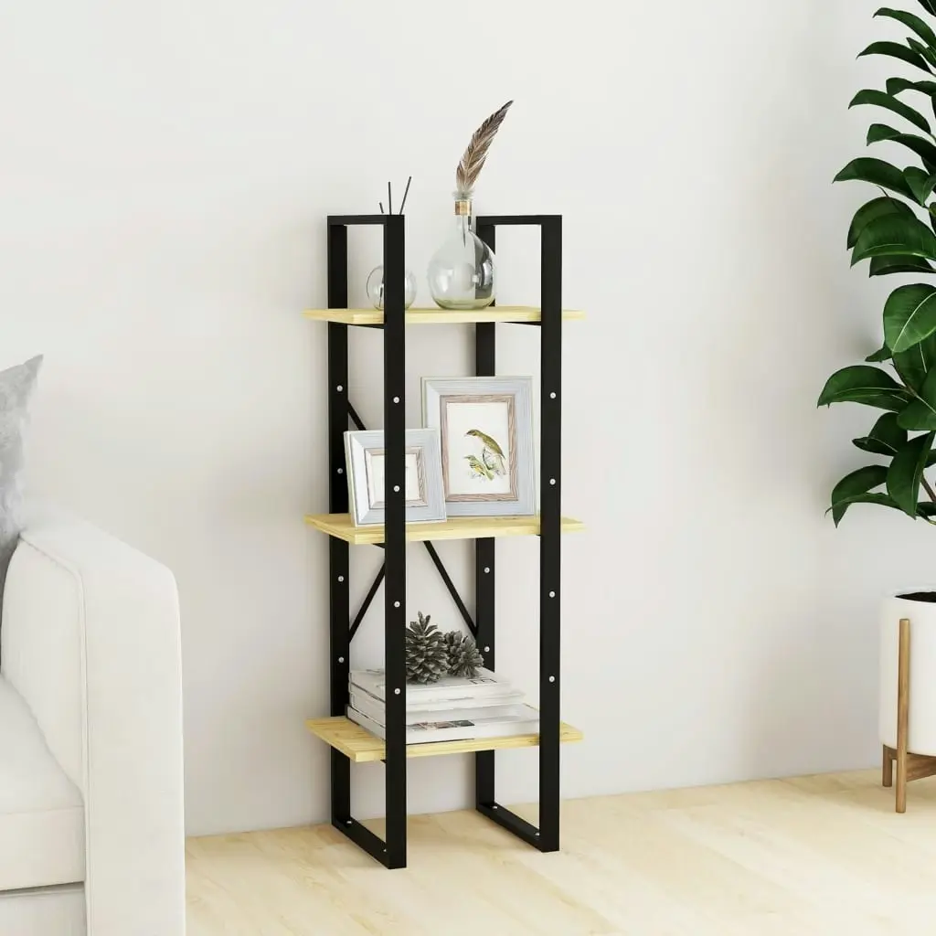 3-Tier Book Cabinet 40x30x105 cm Solid Pinewood 806492