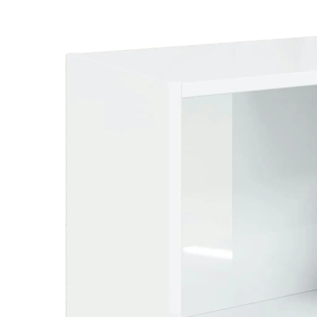 3-Tier Book Cabinet High Gloss White 40x24x109 cm Engineered Wood 800834