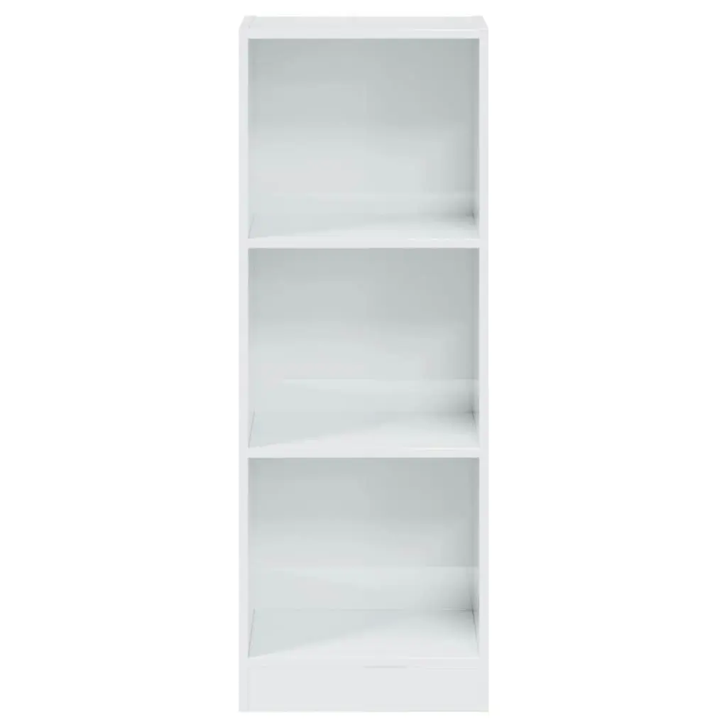 3-Tier Book Cabinet High Gloss White 40x24x109 cm Engineered Wood 800834