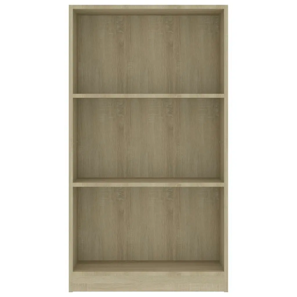 3-Tier Book Cabinet Sonoma Oak 60x24x109 cm Engineered Wood 800867