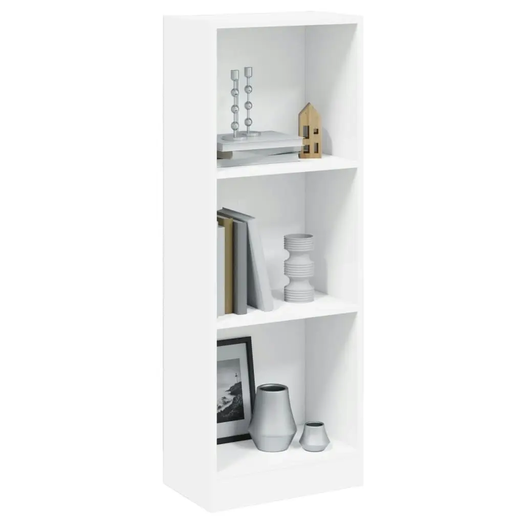 3-Tier Book Cabinet White 40x24x109 cm Engineered Wood 800828