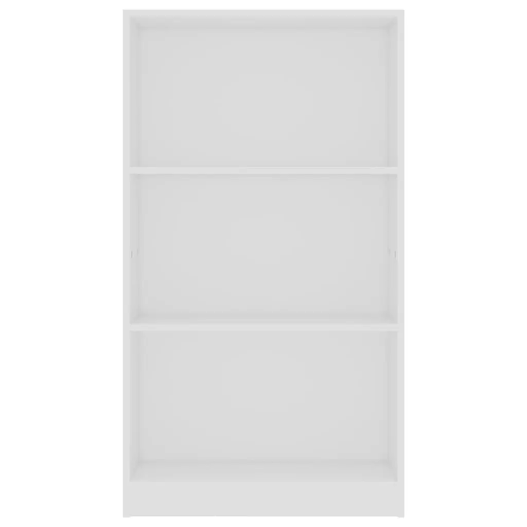 3-Tier Book Cabinet White 60x24x109 cm Engineered Wood 800864