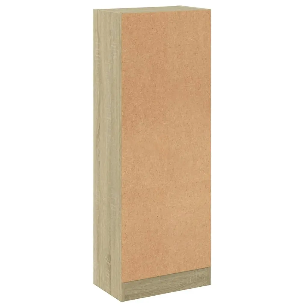 3-Tier Book Cabinet White and Sonoma Oak 40x24x109 cm Engineered Wood 800833