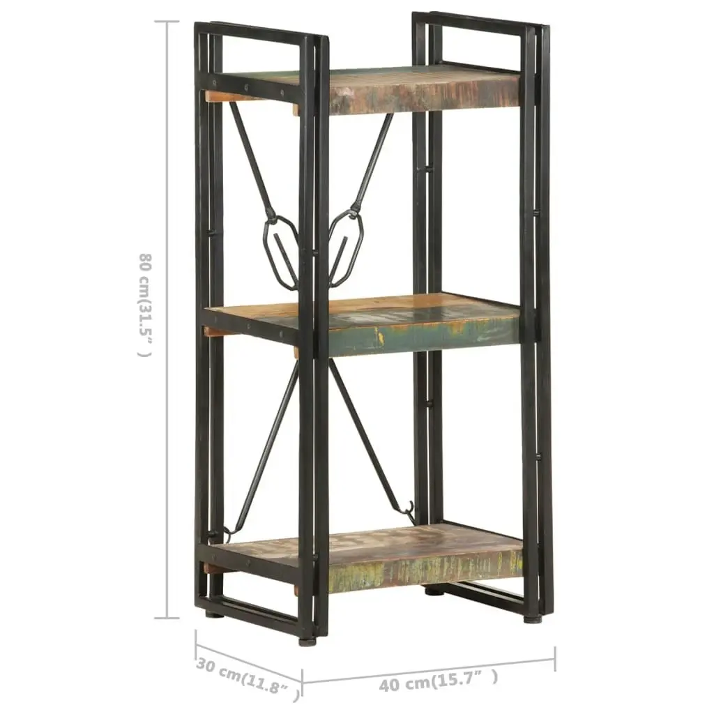 3-Tier Bookcase 40x30x80 cm Solid Reclaimed Wood 320630