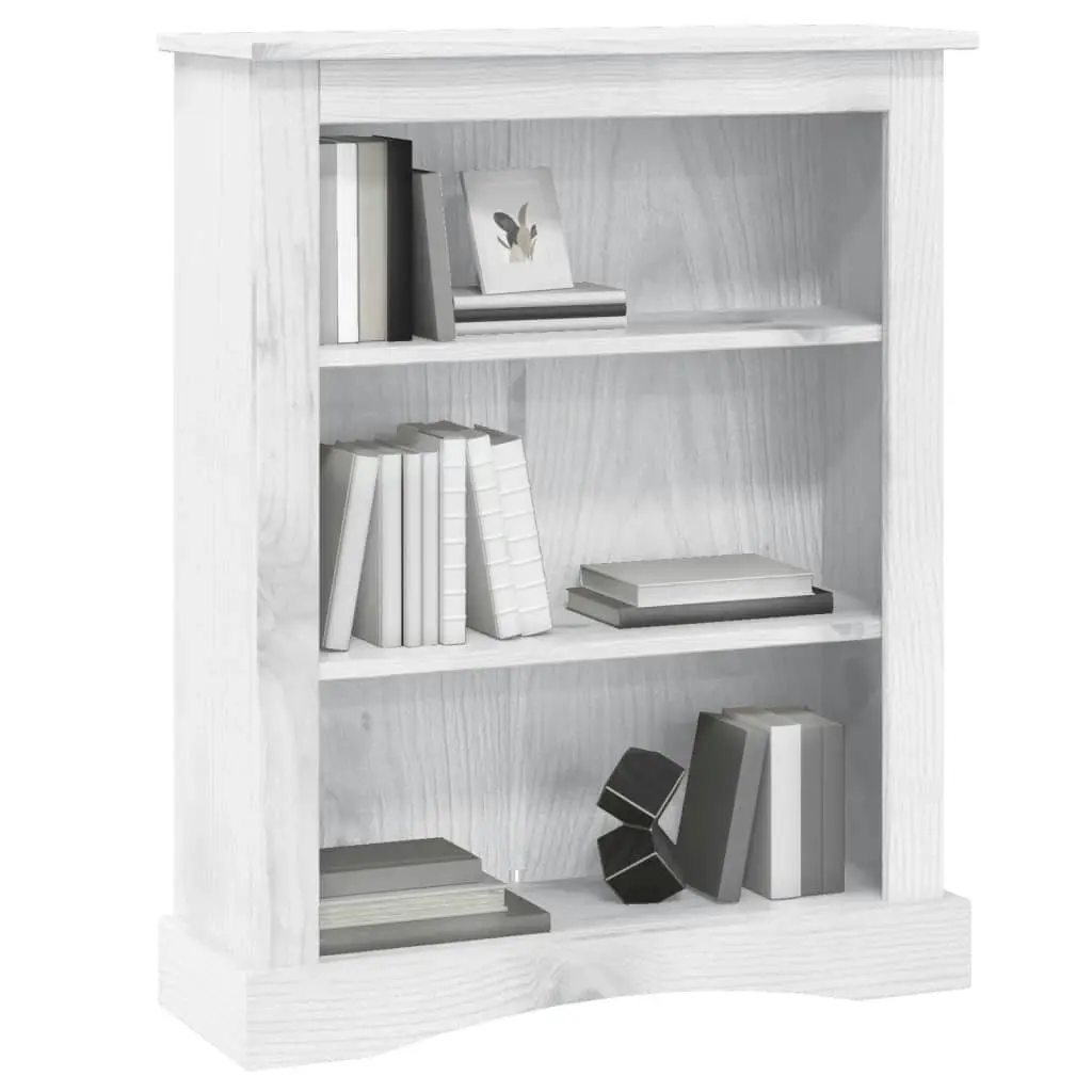 3-Tier Bookcase Mexican Pine Corona Range White 81x29x100 cm 282640