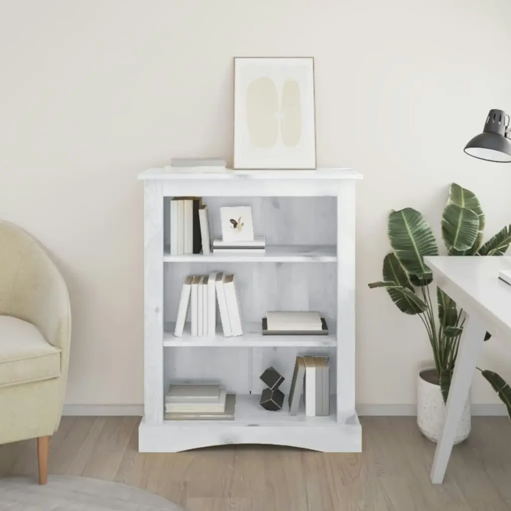 3-Tier Bookcase Mexican Pine Corona Range White 81x29x100 cm 282640