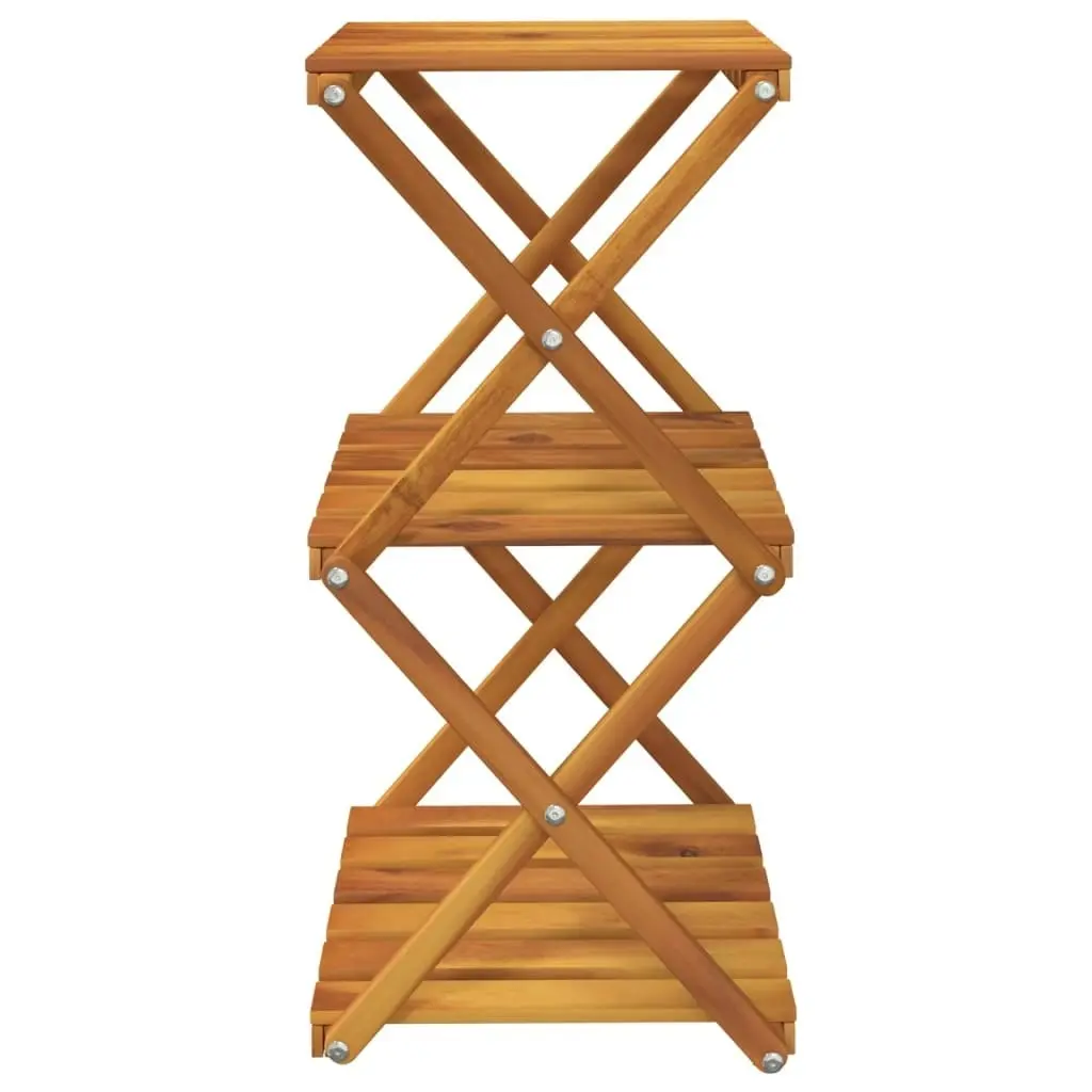 3-Tier Folding Shelf Brown 43x31x63 cm Solid Wood Acacia 153329