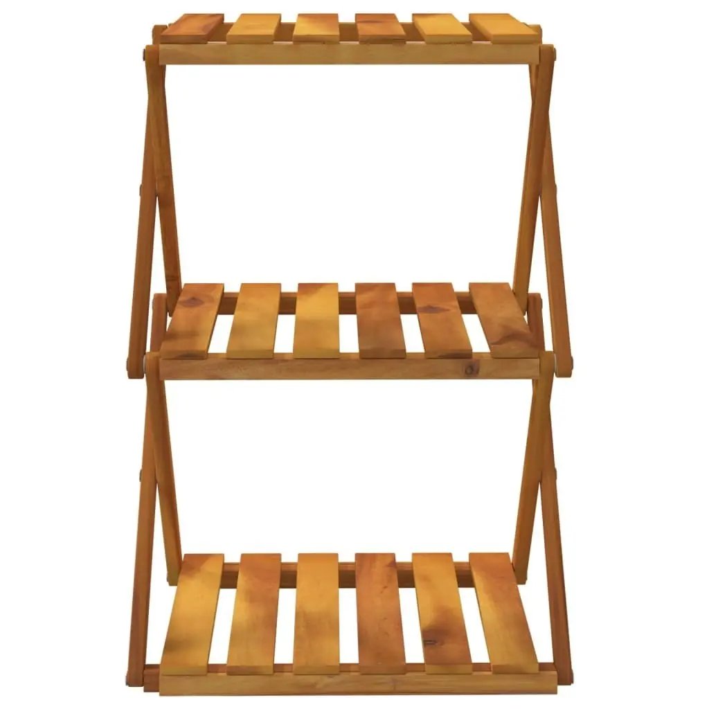 3-Tier Folding Shelf Brown 43x31x63 cm Solid Wood Acacia 153329