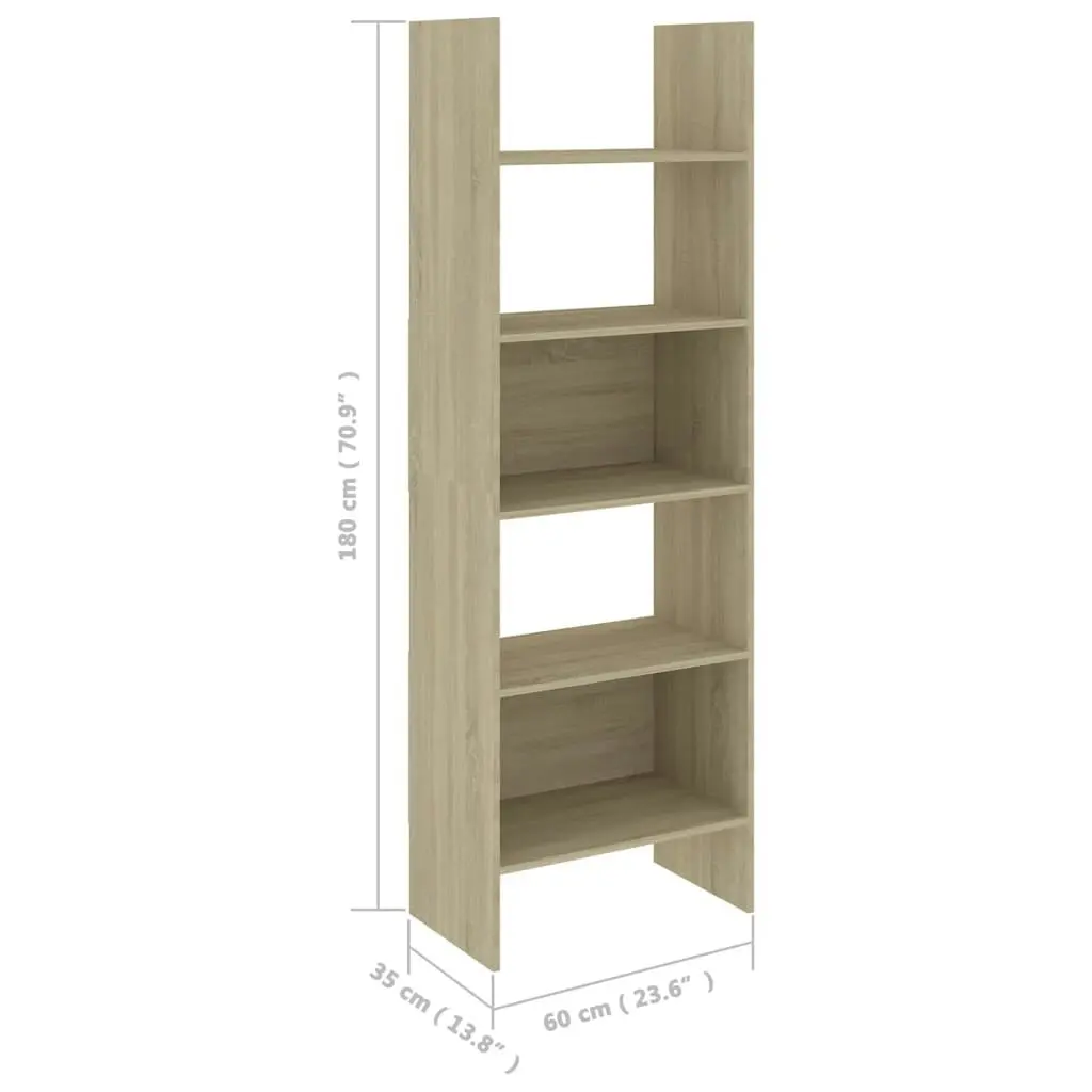 4 Piece Book Cabinet Set Sonoma Oak Engineered Wood 3079595