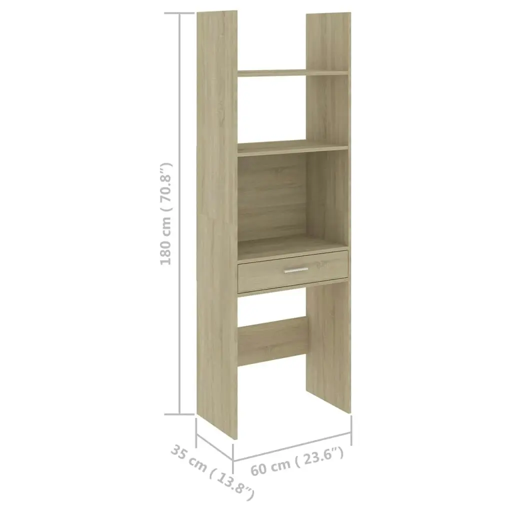 4 Piece Book Cabinet Set Sonoma Oak Engineered Wood 3079595