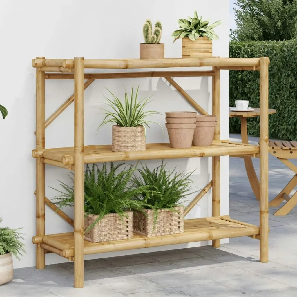 3-Layer Shelf 100x40x90 cm Bamboo 366458