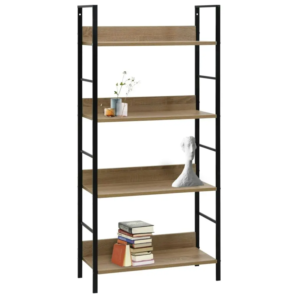 4-Layer Book Shelf Oak 60x27.6x124.5 cm Engineered Wood 288223