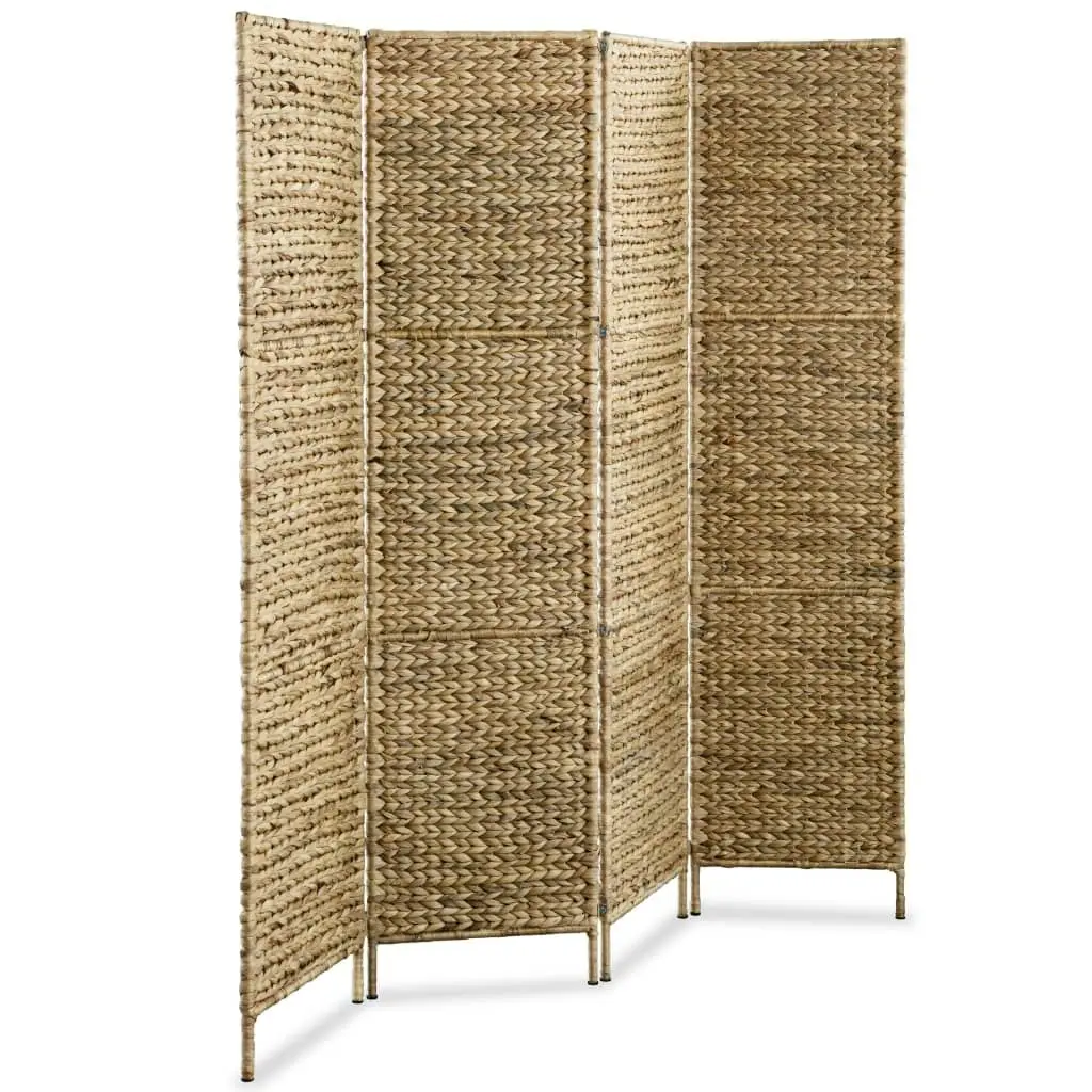 4-Panel Room Divider 154x160 cm Water Hyacinth 245497