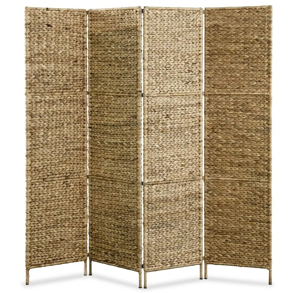 4-Panel Room Divider 154x160 cm Water Hyacinth 245497