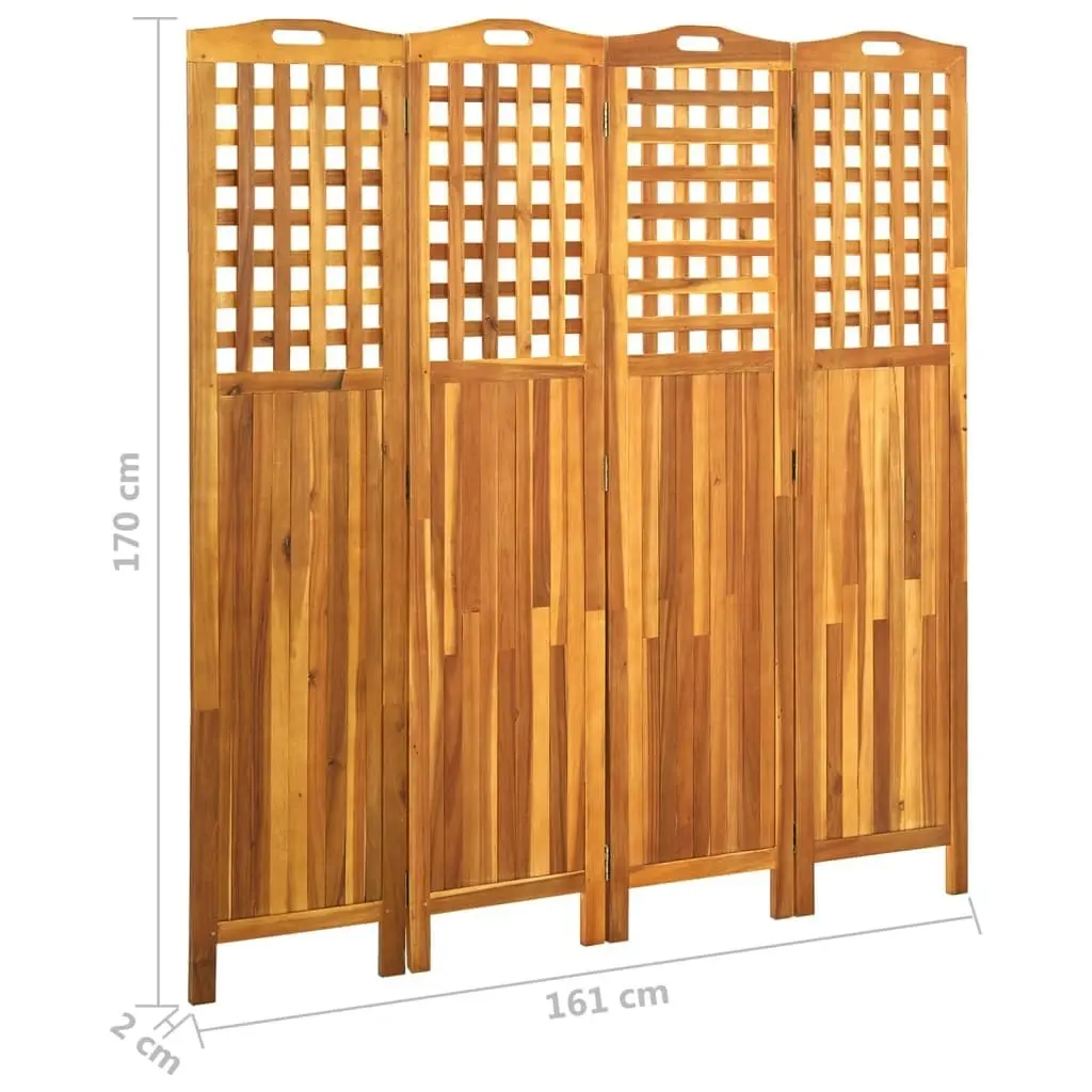 4-Panel Room Divider 161x2x170 cm Solid Acacia Wood 311880