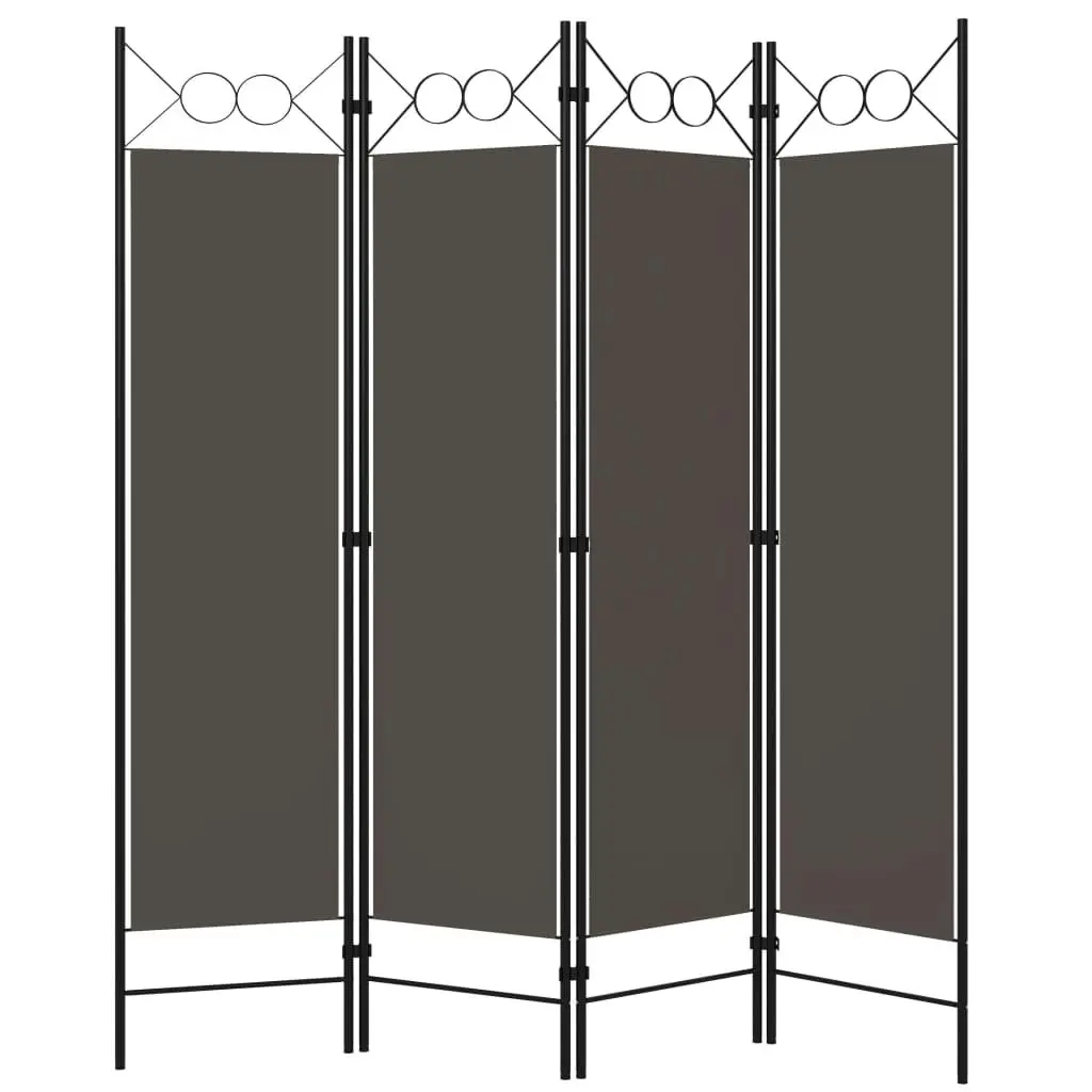 4-Panel Room Divider Anthracite 160x180 cm 320704